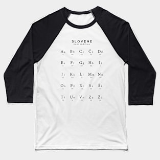 Slovene Alphabet Chart - White Baseball T-Shirt